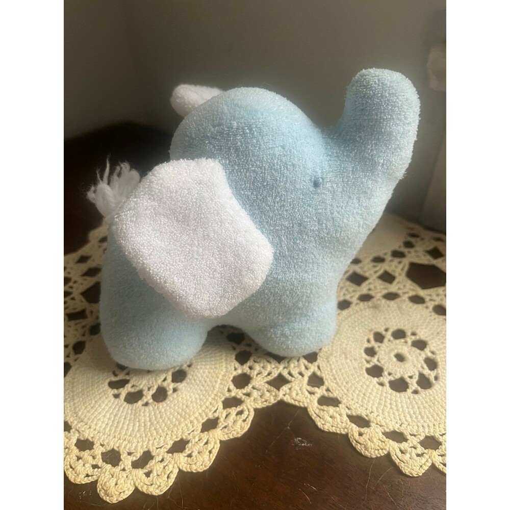 Vintage Bantam Blue Rattle Elephant Lovey Plush